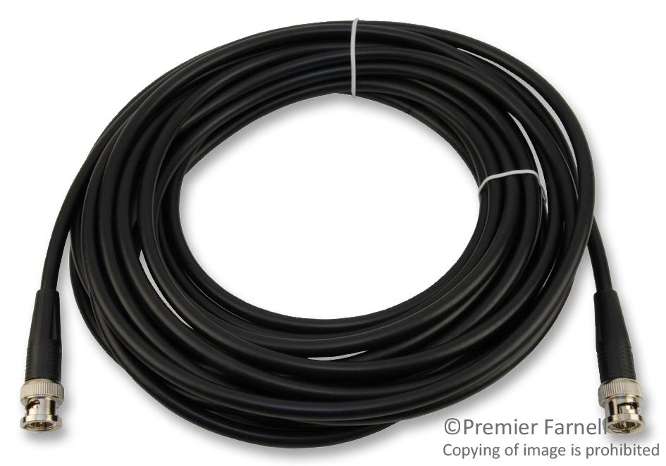 L-Com Cc59A-25 Cable Assembly, Coaxial, Rg59A, Bnc M/m, 25Ft, Black