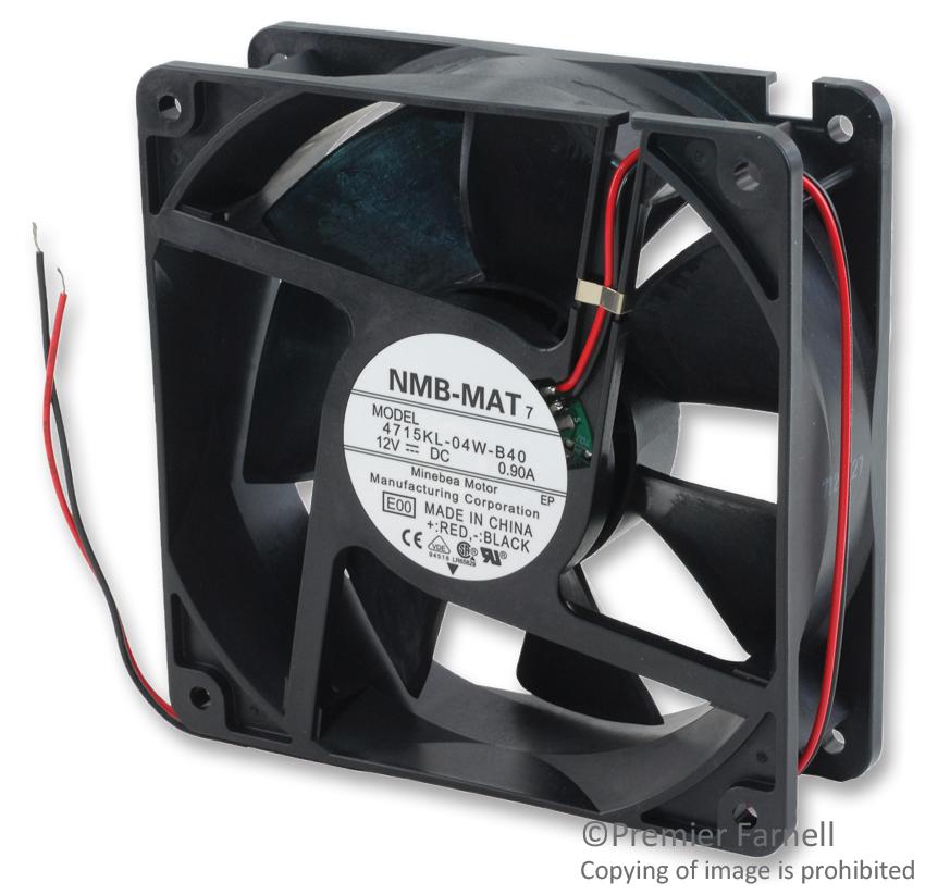 Nmb Technologies 4715Kl-04W-B40-E00 Dc Fan, Axial, 119mm X 119mm X 38mm, 12V