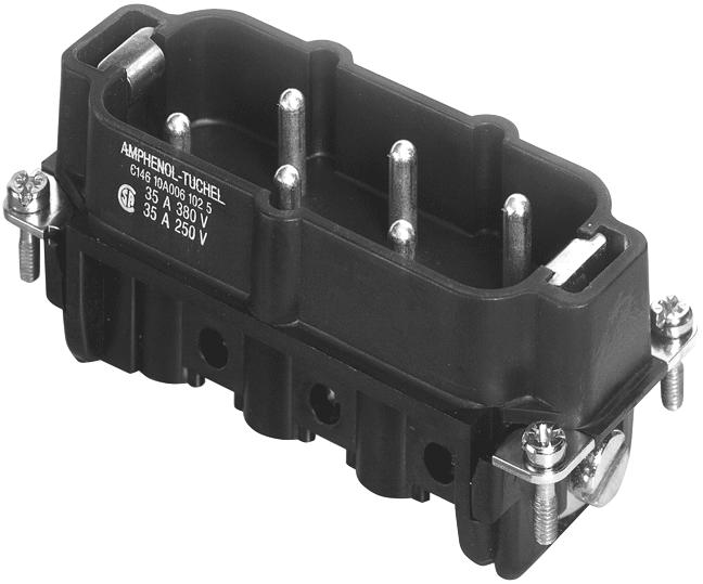 Amphenol Sine/tuchel C146 10A006 102 5. Rectangular Insert, Plug, 6+Gnd, Screw