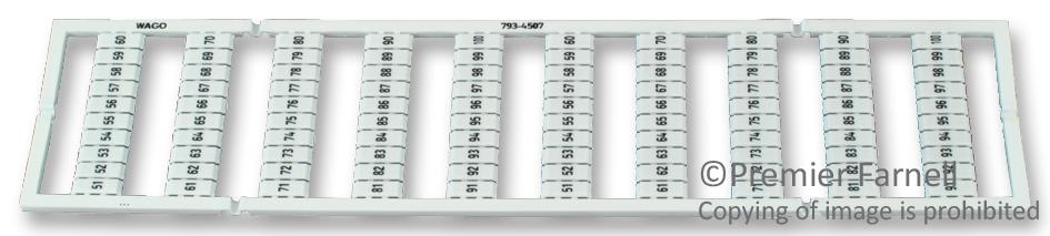 WAGO 793-4507 Terminal Block Markers, 51-100, 4.2mm