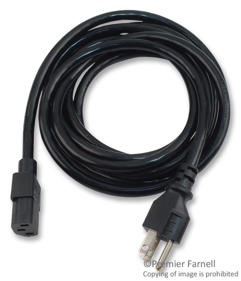 Multicomp Spc13291 Power Cord, Nema5-15P, 9.8Ft, 13A, Black