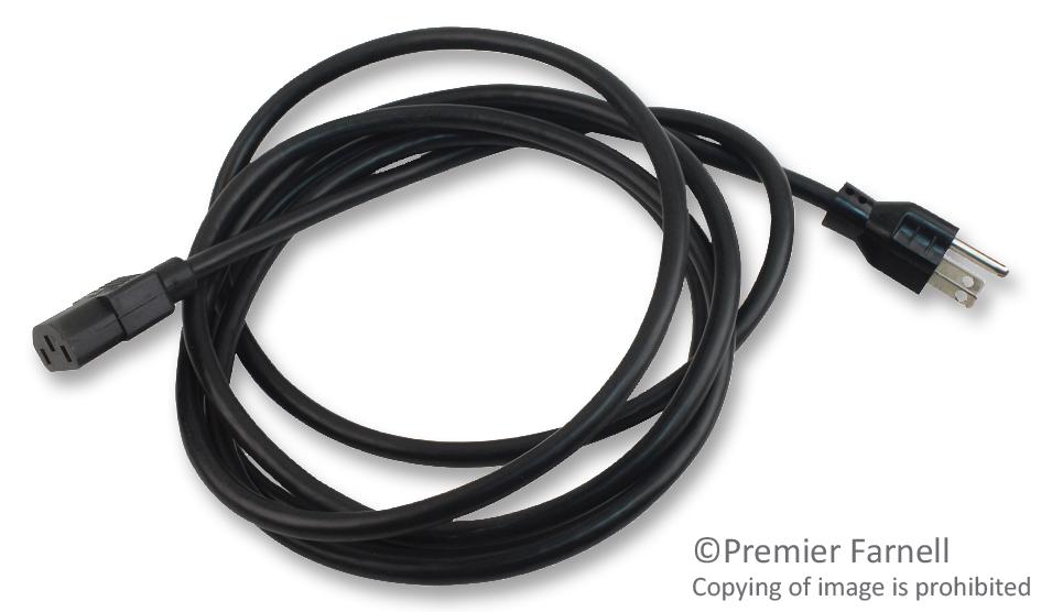 Multicomp Spc13300 Power Cord Nema5-15P/iec, 9.8Ft 10A, Black