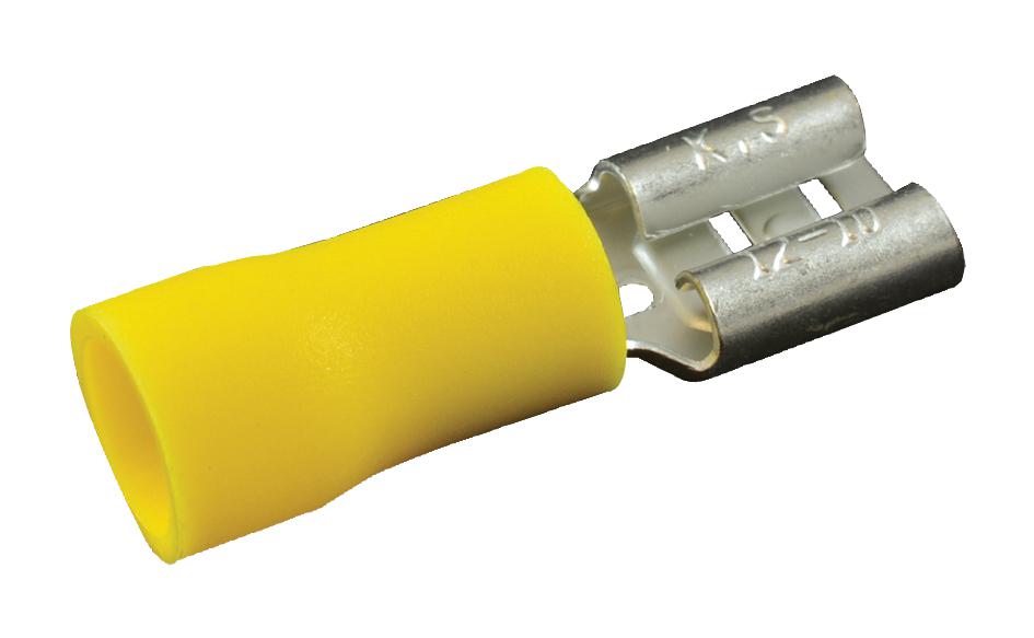 Multicomp Pro Mc29416 Terminal Female DisConnectorect 0.25In Yellow