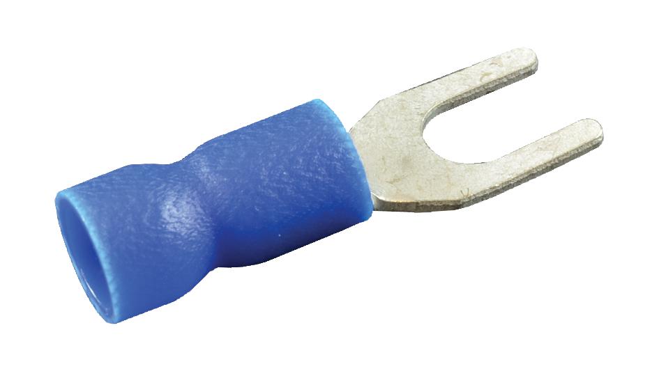 Multicomp Pro Mc29613 Terminal, Spade/fork, #8, Crimp, Blue