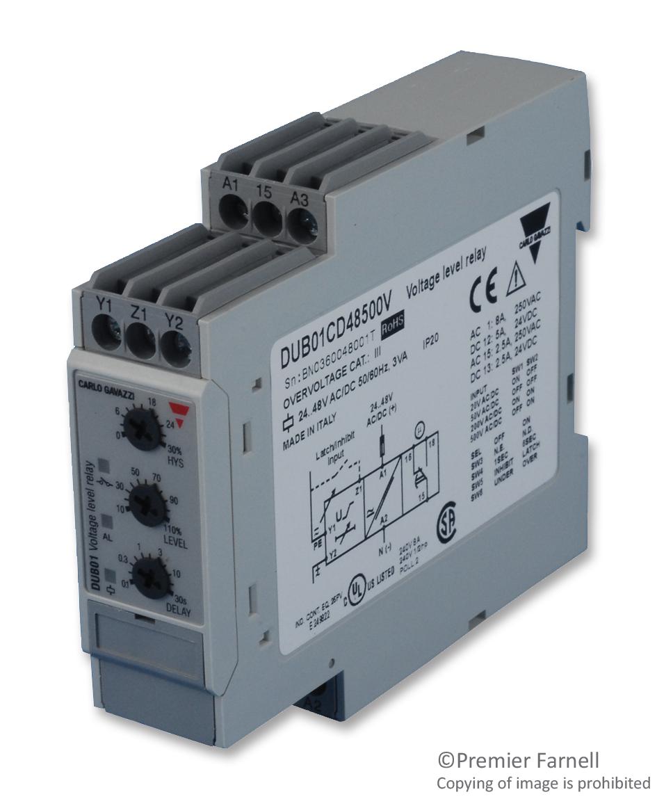 Carlo Gavazzi Dub01Cd48500V 24/48V Voltage Level Relay