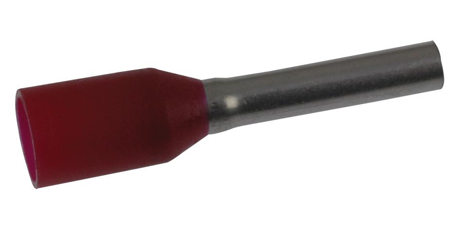 Weidmuller 9019080000.. Terminal, Ferrule, Crimp, Red