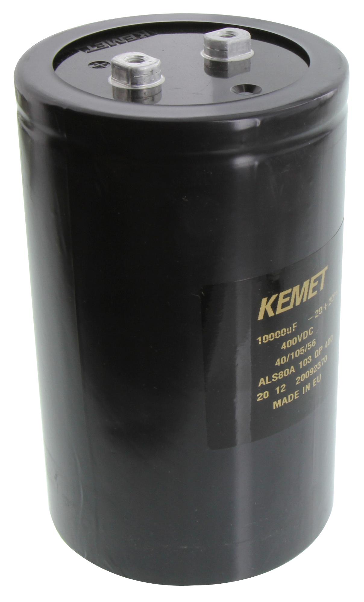 KEMET Als80A103Qp400 Capacitor, 10000Uf, 400V, Alu Elec, Screw