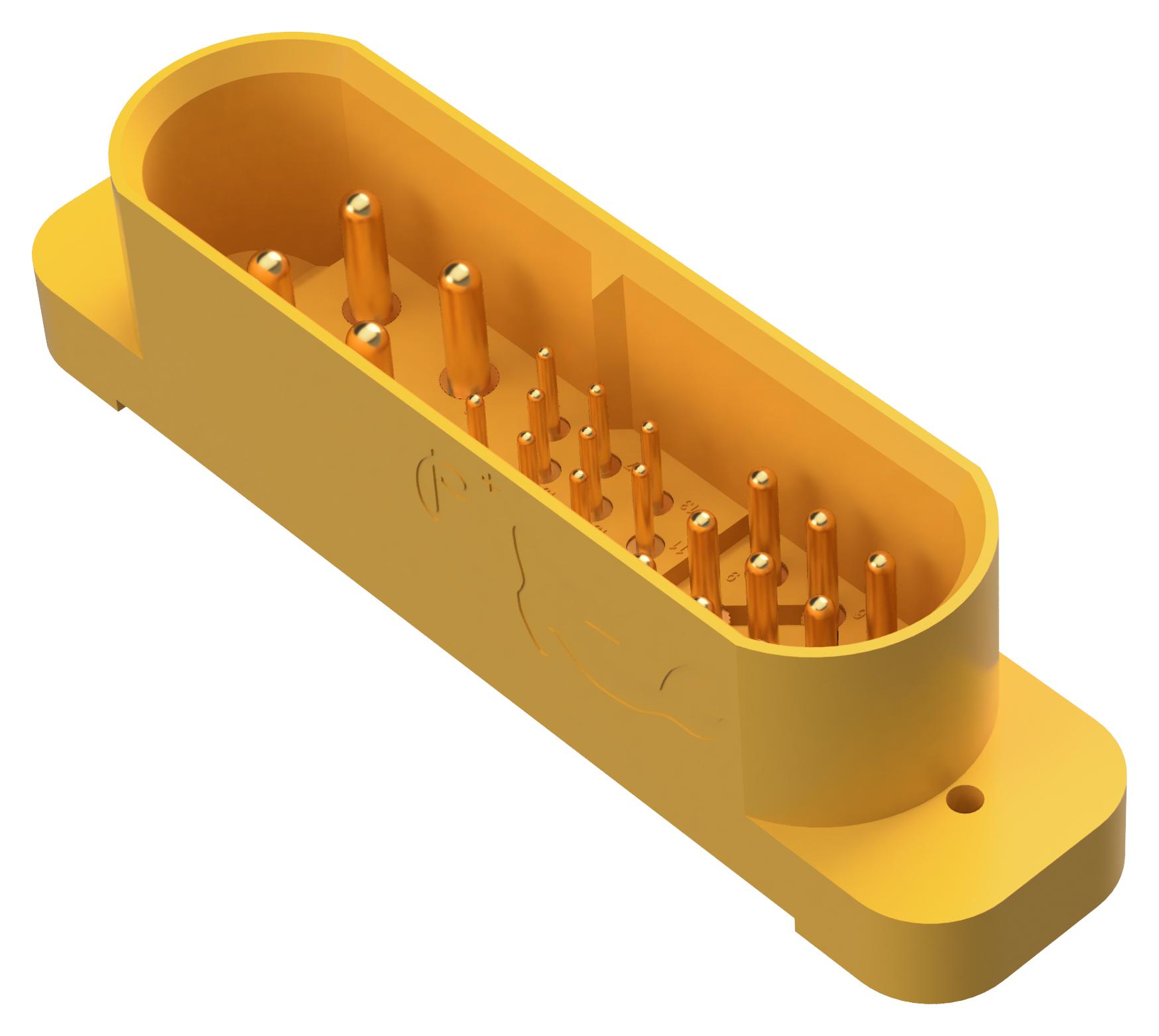 Positronic Gfsh435M37H/aa Rect Pwr Connector, Plug, 25Pos, Tht