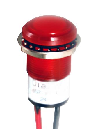 Dialight 657-1504-103F Panel Mount Indicator, Led, 17.463mm, Red, 24V