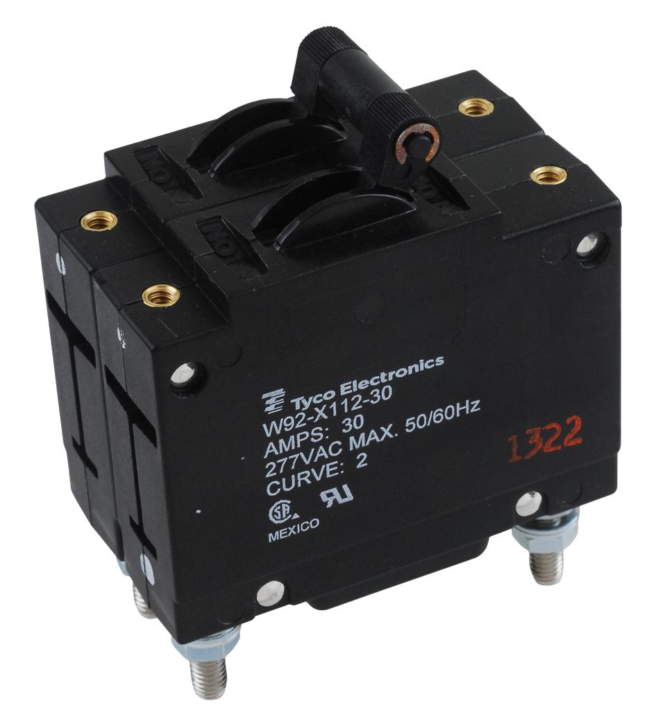 Potter & Brumfield Relays / Te Connectivity W92-X112-30 Circuit Breaker, Hydromagnetic, 2P, 277V, 30A