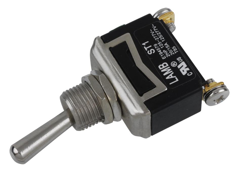 E-Switch St161D00. Toggle Switch, Spst, 20A, 125Vac