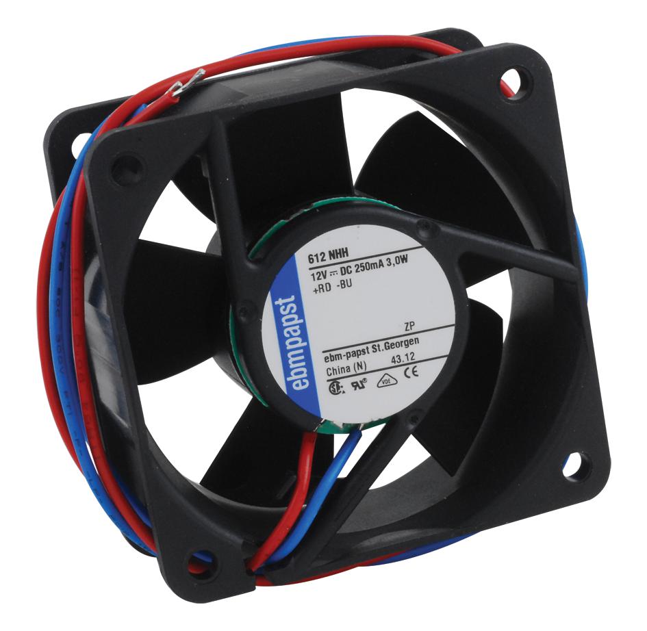 Ebm-papst 612Nhh Axial Fan, 60mm, 12Vdc