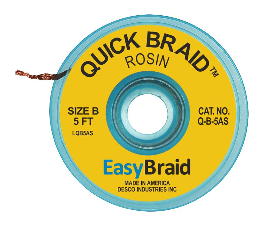 Easybraid Q-B-5As Desoldering Braid, 5Ft, 25/pack