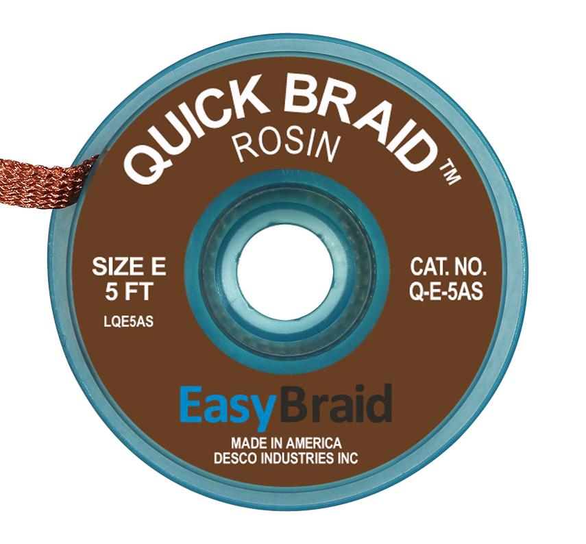 Easybraid Q-E-5As Desoldering Braid, 5Ft, 25/pack