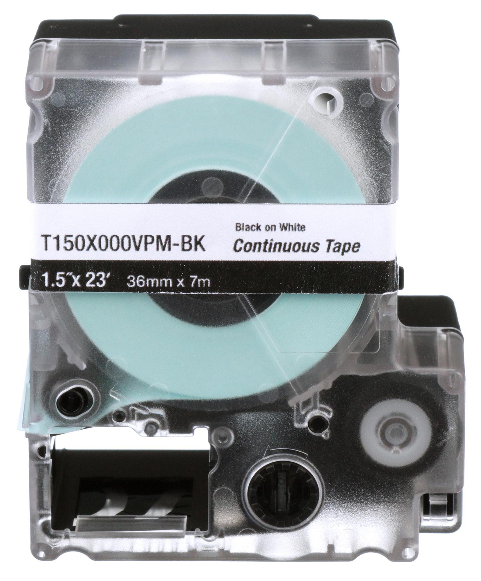 Panduit T150X000Vpm-Bk Label Tape, Vinyl, 1.5 X 23Ft, Blk/wht