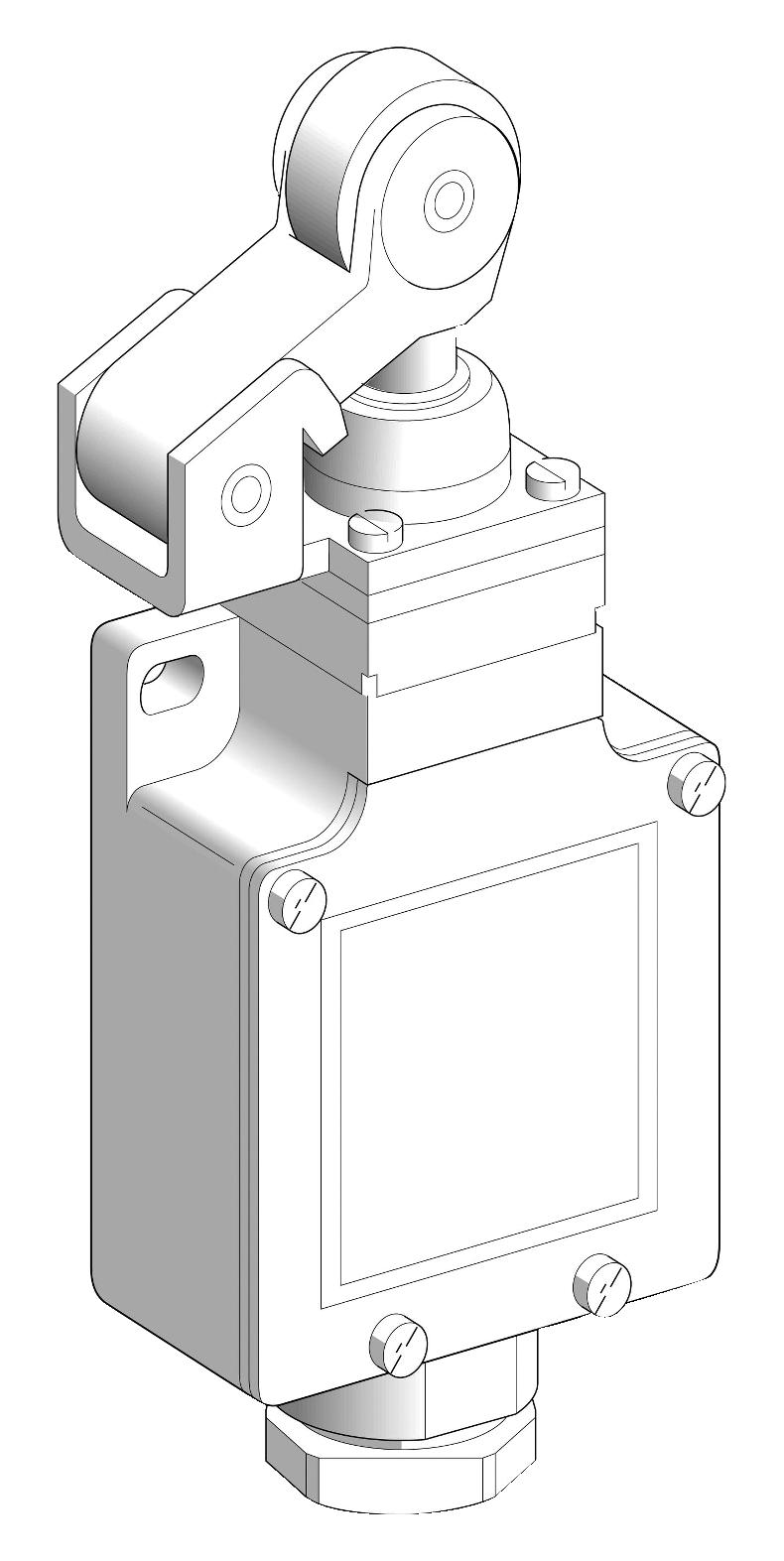 Telemecanique Sensors Xckl521 Limit Switch, Spst, 3A, 240Vac