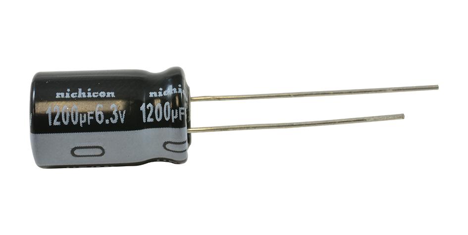 NIchicon Uhe0J122Mpd6Td Aluminum Electrolytic Capacitor 1200Uf, 6.3V, 20%, Radial