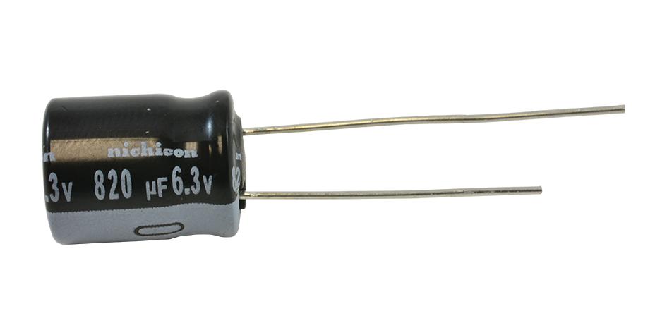 NIchicon Uhe0J821Mpd1Td Aluminum Electrolytic Capacitor, 820Uf, 6.3V, 20%, Radial