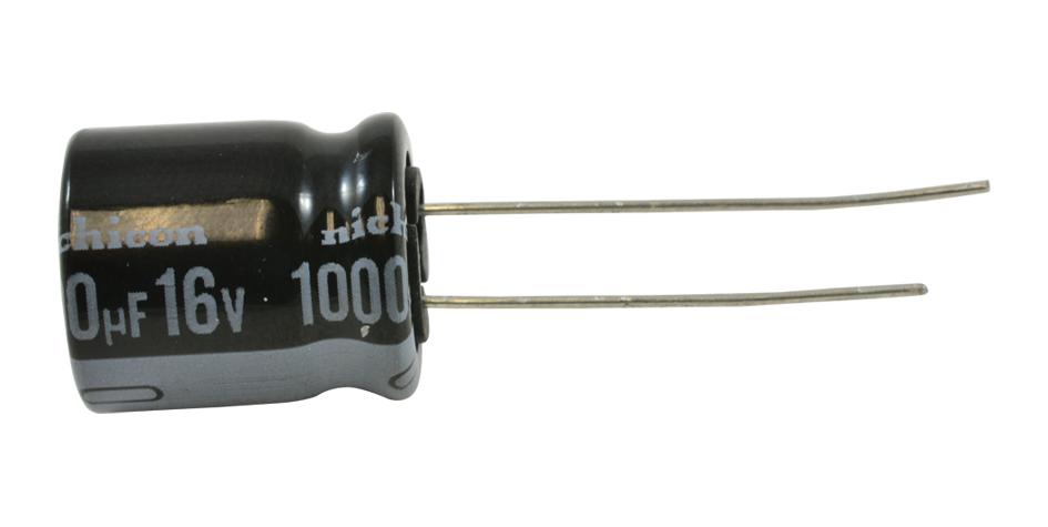 NIchicon Uhe1C102Mhd6To Aluminum Electrolytic Capacitor, 1000Uf, 16V, 20%, Radial