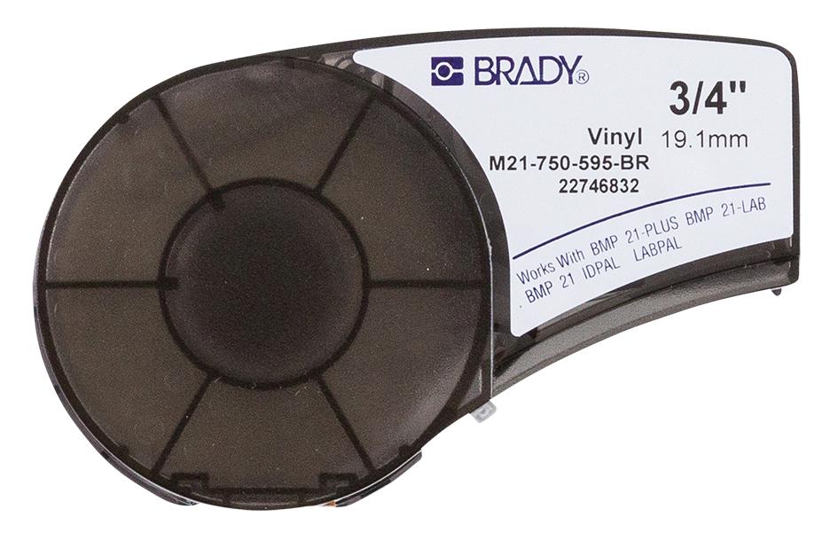 Brady M21-750-595-Br. Labeling Tape, Vinyl, 0.75 X 21Ft, Whit