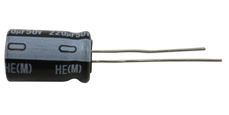 NIchicon Uhe1H221Mpd1Td Aluminum Electrolytic Capacitor, 220Uf, 50V, 20%, Radial