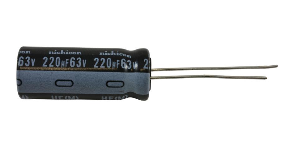 NIchicon Uhe1J221Mpd1Td Aluminum Electrolytic Capacitor, 220Uf, 63V, 20%, Radial