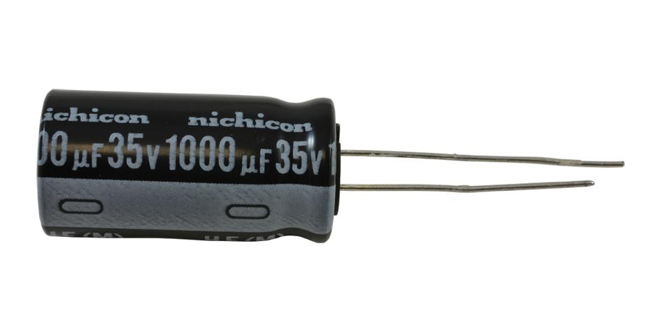 NIchicon Uhe1V102Mhd1To Aluminum Electrolytic Capacitor, 1000Uf, 35V, 20%, Radial