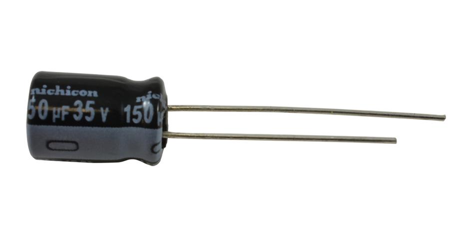 NIchicon Uhe1V151Mpd1Td Aluminum Electrolytic Capacitor, 150Uf, 35V, 20%, Radial