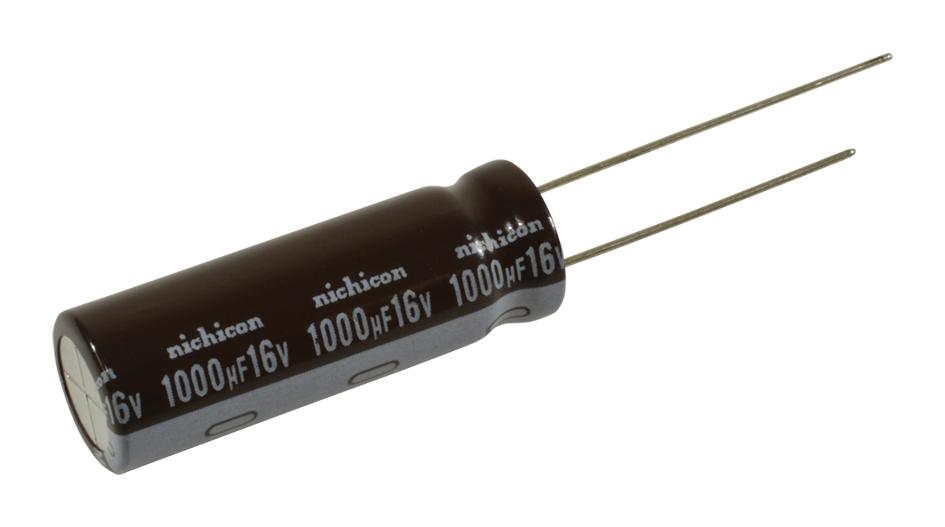 NIchicon Upj1C102Mpd Aluminum Electrolytic Capacitor 1000Uf, 16V, 20%, Radial