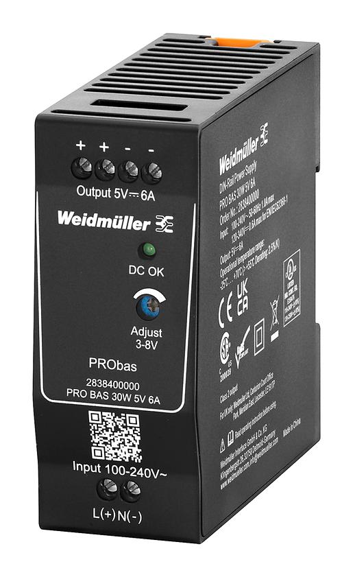 Weidmuller 2838400000 Power Supply, Ac-Dc, 5V, 6A