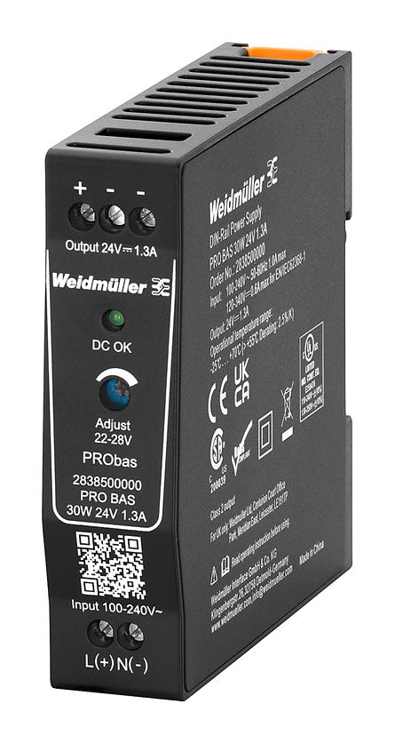 Weidmuller 2838500000 Power Supply, Ac-Dc, 24V, 1.3A