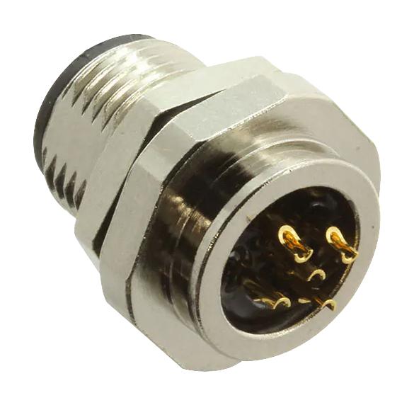 NorComp 859-005-10Sr004 Sensor Connector, M12, 5Pos, Plug, Panel