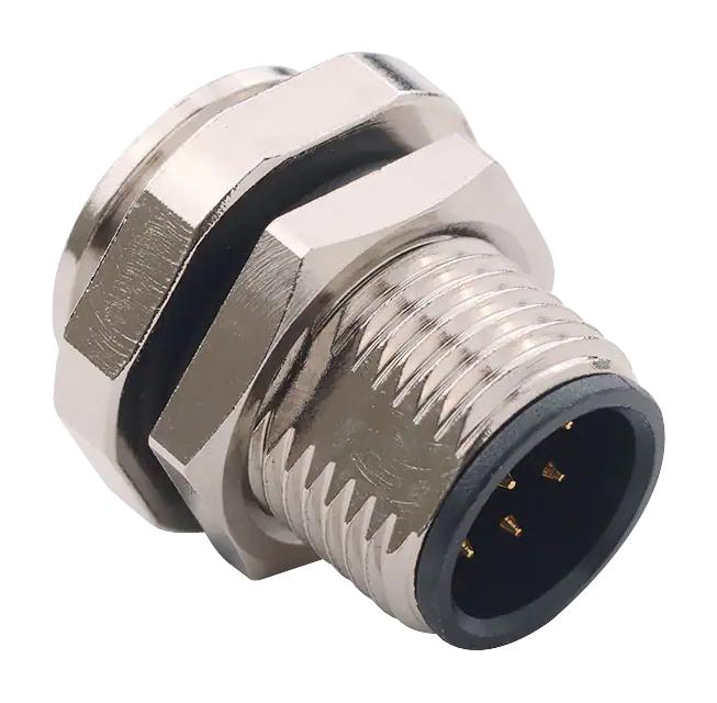 NorComp 859-008-10Sr004 Sensor Connector, M12, 8Pos, Plug, Panel