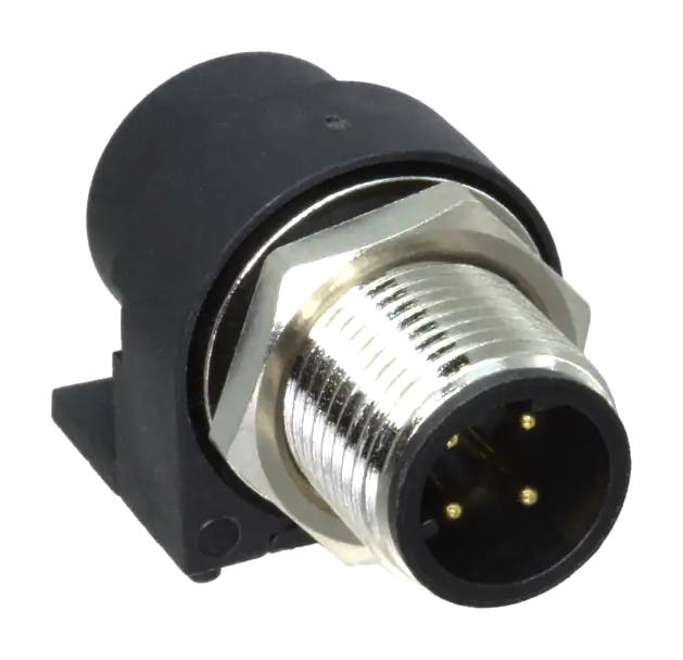 NorComp 861-D04-11Sr004 Sensor Connector, M12, 4Pos, R/a Plug, Panel