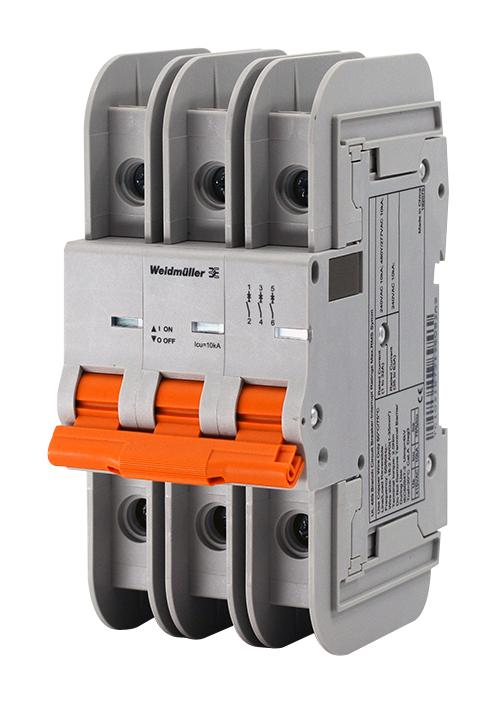 Weidmuller 2478440000 Thermal Mag Ckt Breaker, 3P, 16A, 240Vac