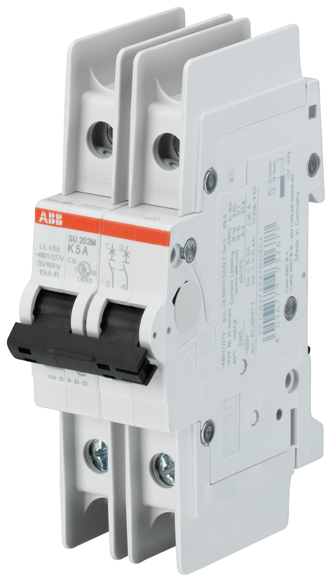 Abb Su202M-K6 Circuit Breaker, 2 Pole, 6A