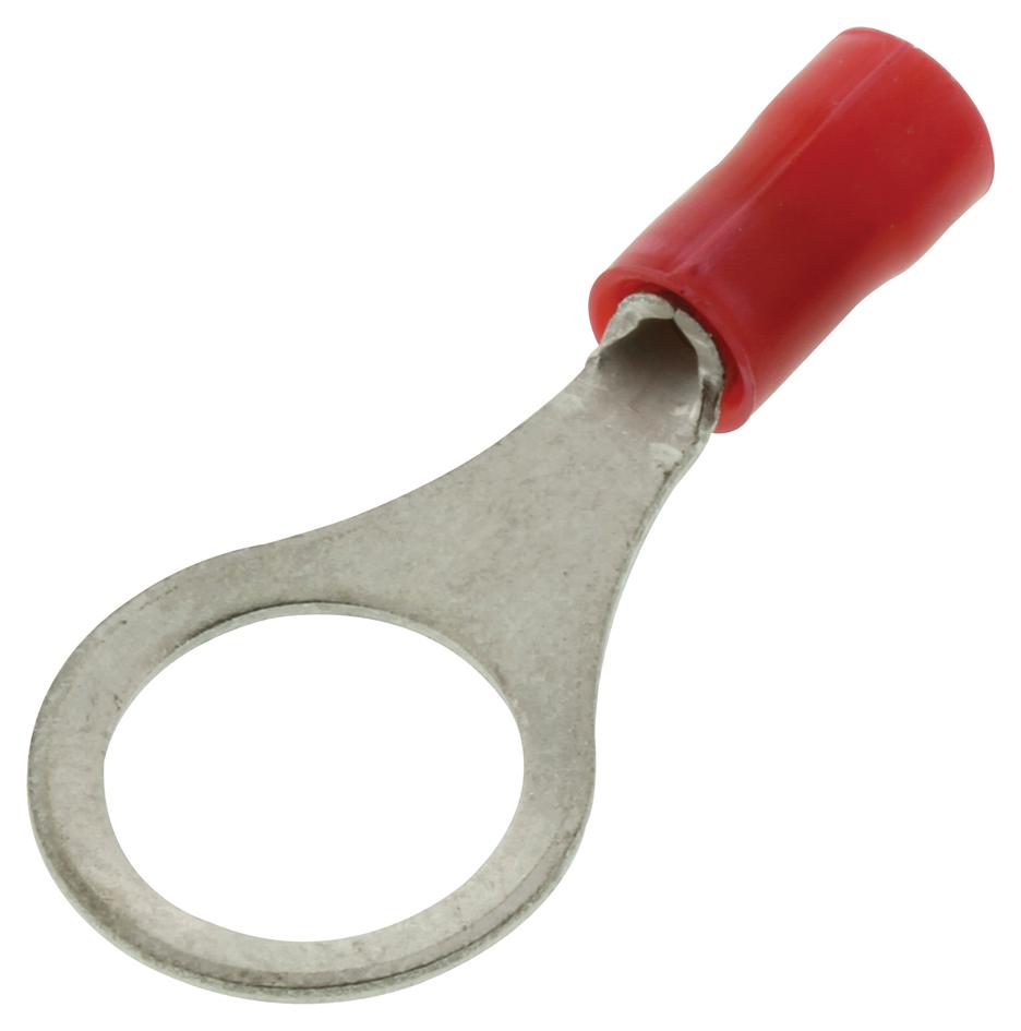 Amp Connectors / Te Connectivity 34152 Terminal, Ring, 9.53mm Stud, Crimp, Red, 22-16Awg