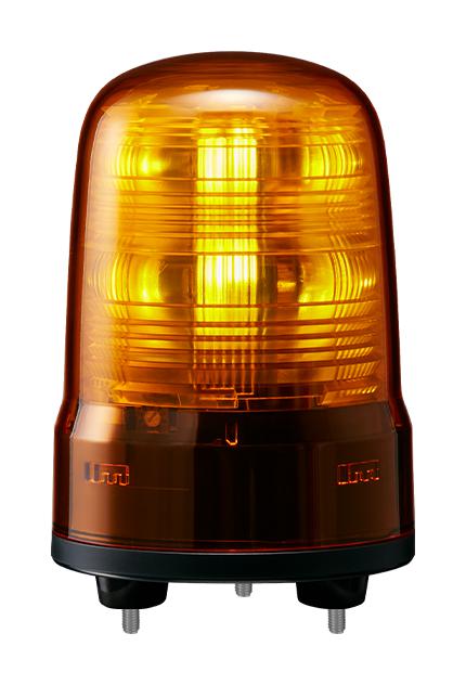 Patlite (U.s.a.) Sf08-M1Jn-Y Beacon, Amber, Flash/rotate, 80mm, 24Vdc