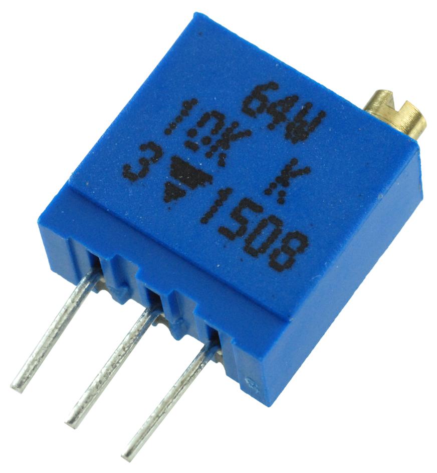 Vishay 064W103 Trimmer Potentiometer, 10Kohm 25Turn Through Hole