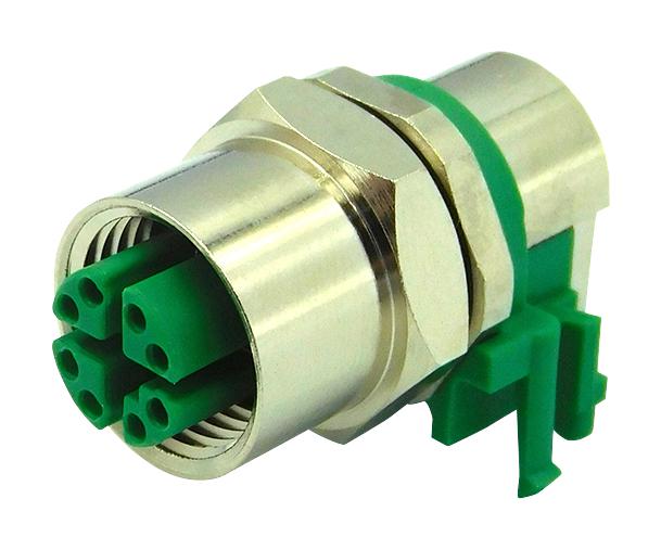 Stewart Connector Ss-12400-004 Sensor Connector, M12, R/a Rcpt, 8Pos