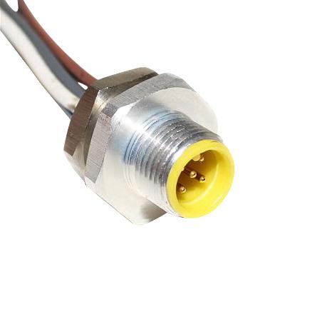 Mueller Electric R5A09M00.5 M12 Receptacle, 5-Position Male Straight To Open End, 18 Awg, .5M 68Ak2124