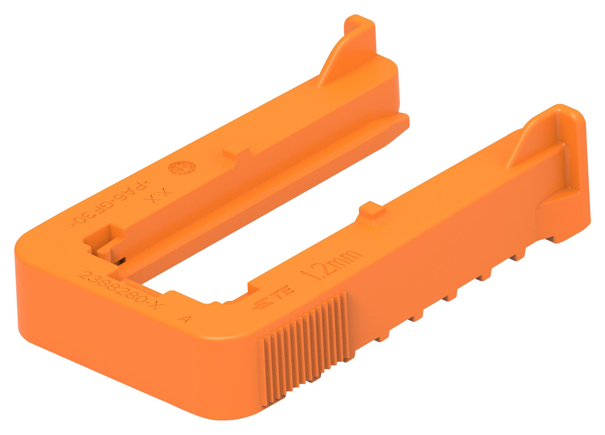 Amp Connectors / Te Connectivity 2388280-1. Slide, Pa6 Gf30, Orange