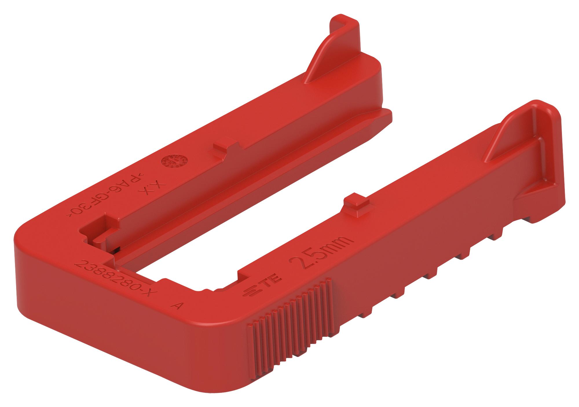 Amp Connectors / Te Connectivity 2388280-5. Slide, Pa6 Gf30, Red