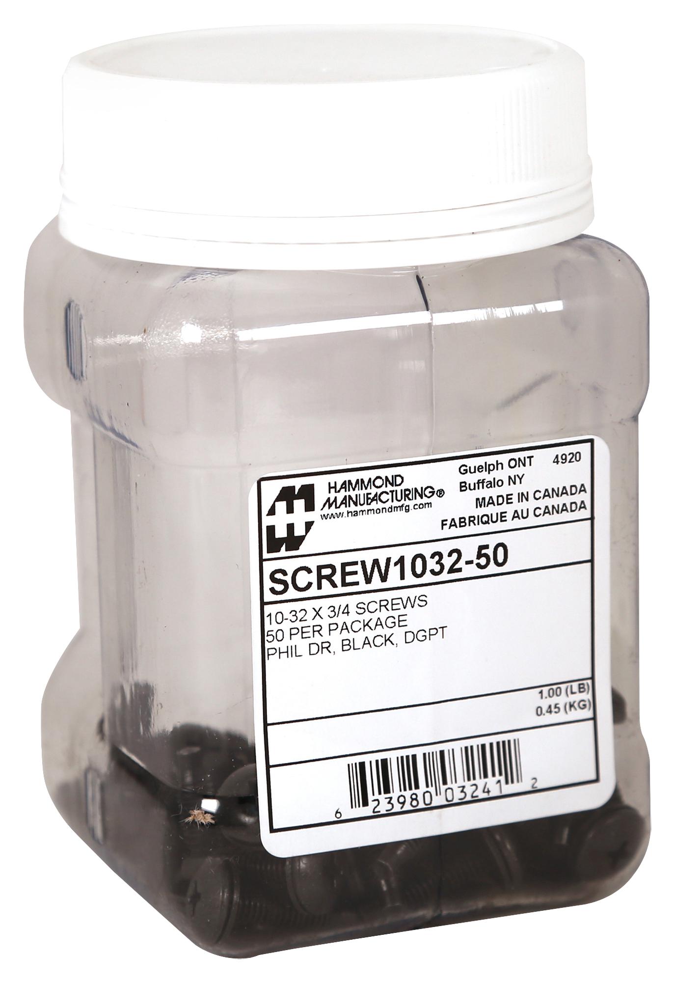 Hammond Screw1032-50 Screw W/installed Nylon Washer, 10-32