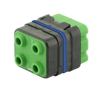 Souriau 8Mq2M0412Ace Rectangular Module, Plug, 4Pos, 2Row