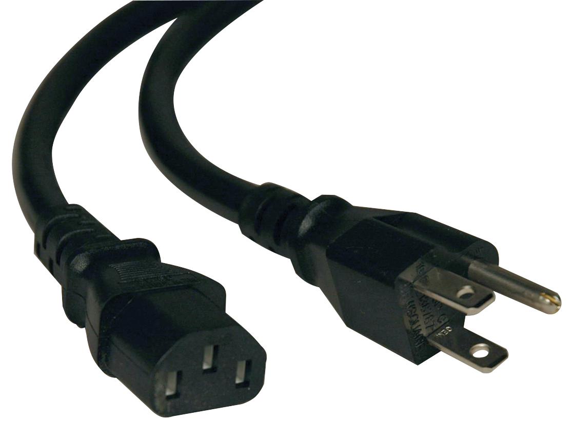 Eaton Tripp Lite P007-002 Power Cord, Nema 5-15P/iec C13, 2Ft, 15A