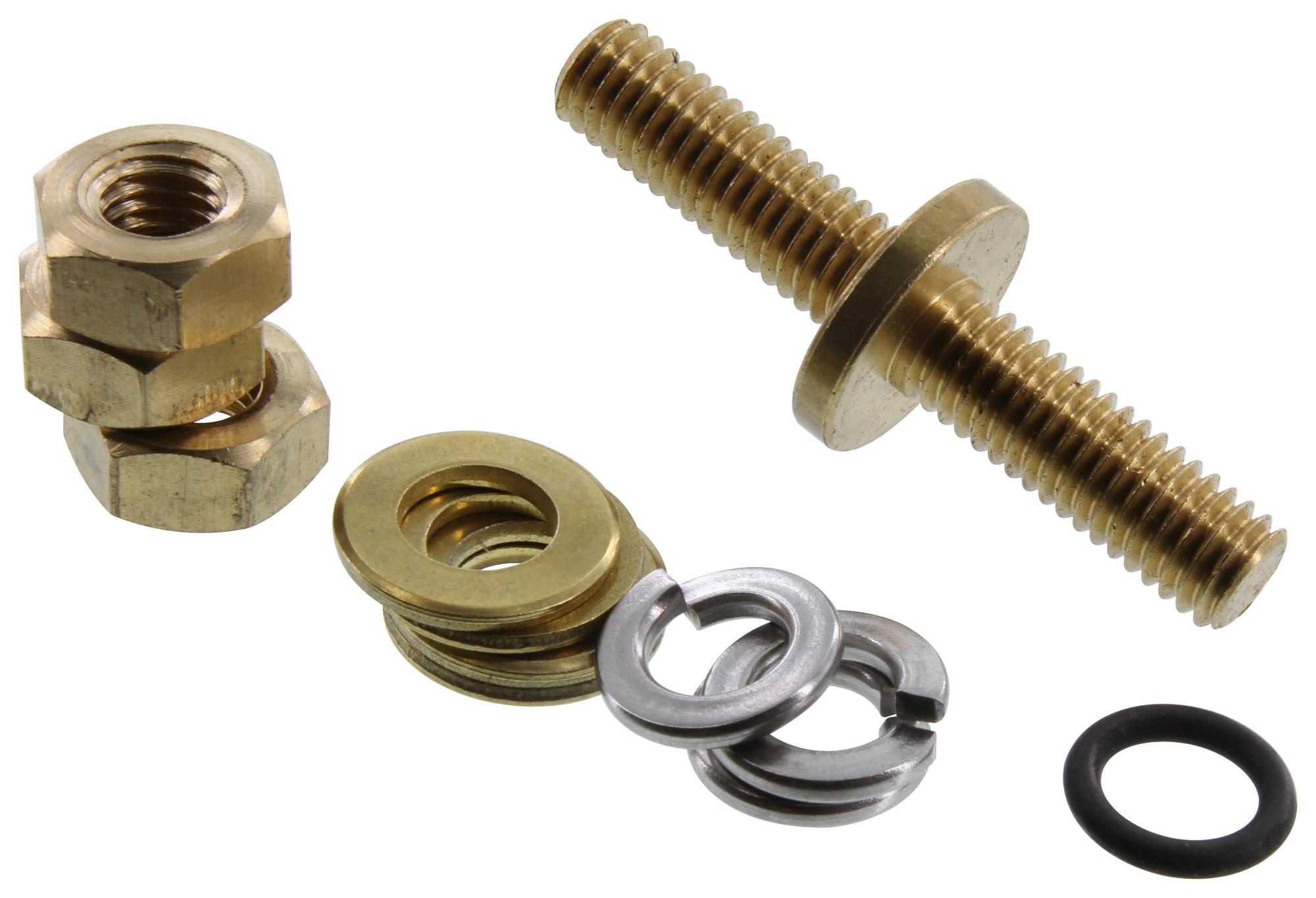 Hammond Grdt375 Ground Stud Kit, Brass, 3/8-16