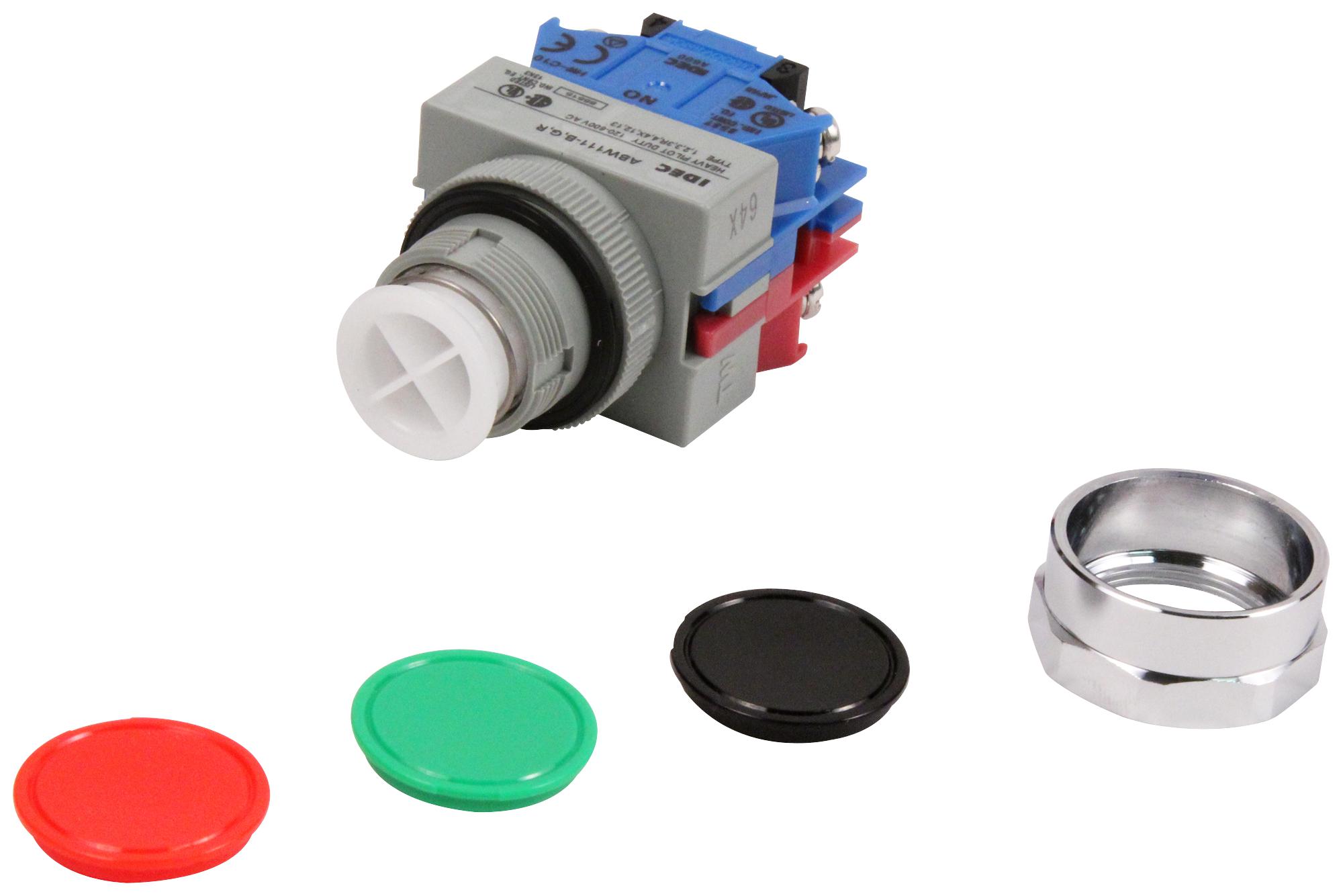 IDEC Abw111 Bgr Switch, Industrial Pushbutton, 22mm