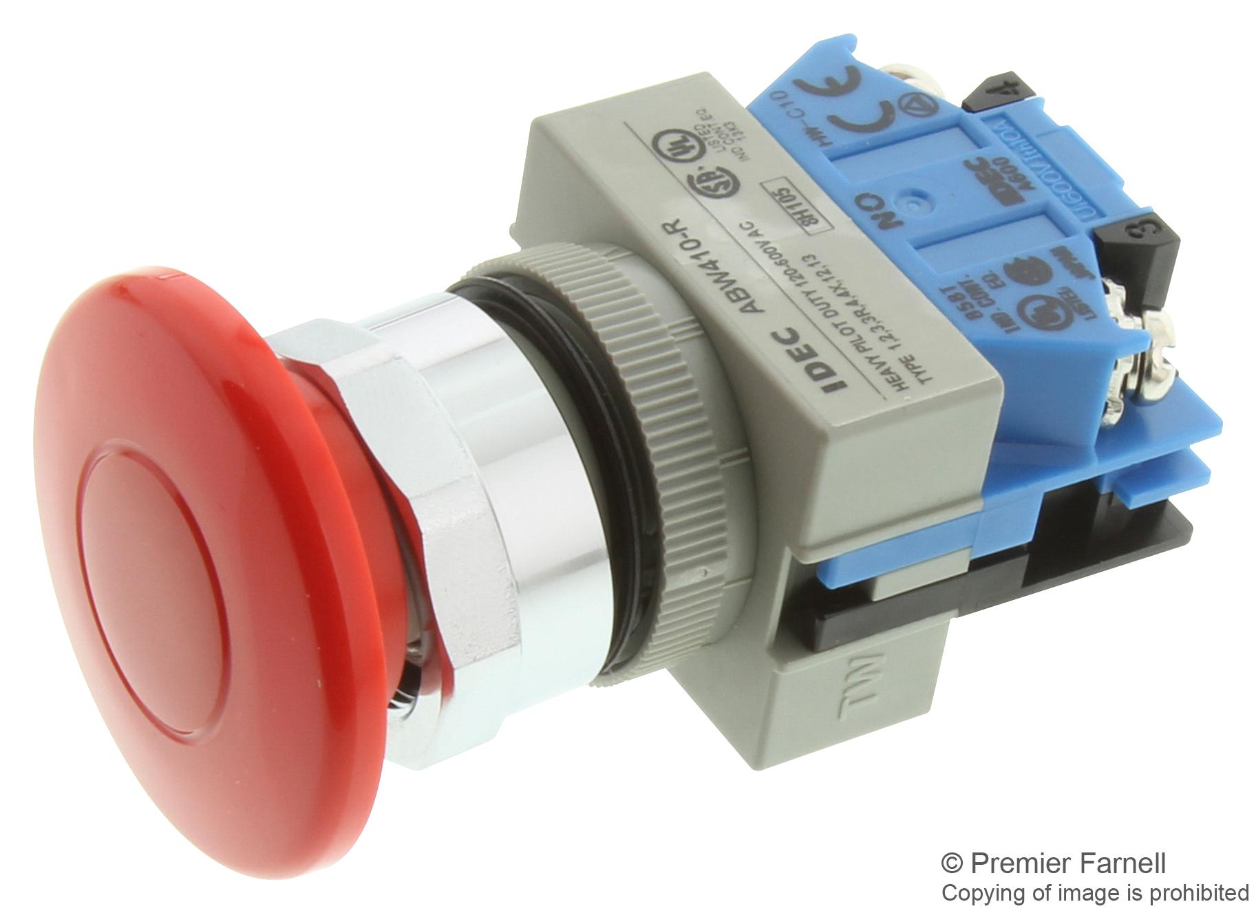 IDEC Abw410-R Switch, Industrial Pushbutton, 40mm