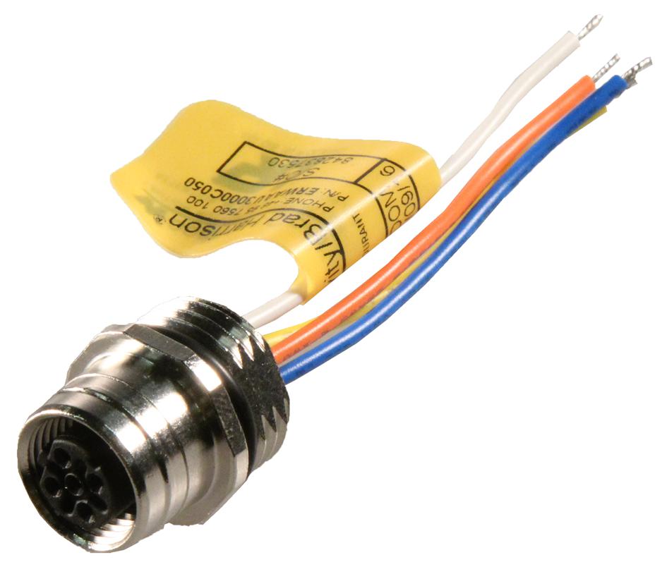 Molex 1201095001 Sensor Cord, 4P, M12 Rcpt-Free End, 50mm